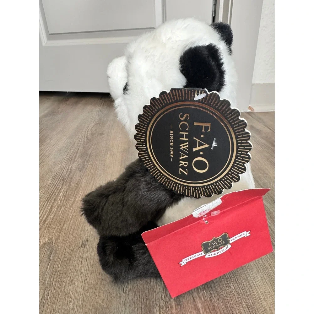 FAO Schwarz 2019 Boutique Zhen Panda Plush With Papers Sitting 10 Inchs
